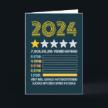 2024 Very bad 1 Star Rating Zero If I Could Funny Holiday Card<br><div class="desc">2024 Very bad 1 Star Rating Zero If I Could Funny Holiday Card. Personalise this custom retro style design with your own inside greeting.</div>