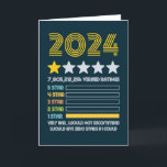 2024 Very bad 1 Star Rating Zero If I Could Funny Holiday Card<br><div class="desc">2024 Very bad 1 Star Rating Zero If I Could Funny Holiday Card. Personalise this custom retro style design with your own inside greeting.</div>