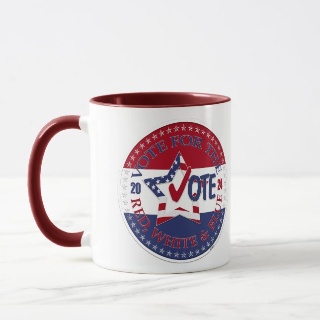 2024 Vote For The Red, White and Blue Vote Star Mug (Left)