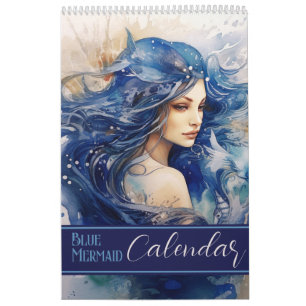 2024 Watercolor Blue Mermaid Calendar