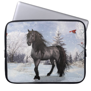 2024 Winter Holiday Friesian & Cardinals Laptop Sleeve
