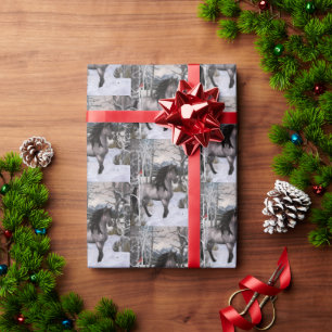 2024 Winter Wishes Horse Wrapping Paper