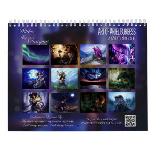2024 Witches and Dragons Calendar by Ariel Burgess