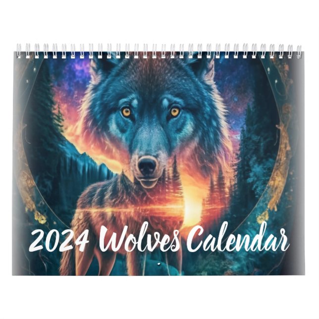 2024 Wolf Illustration Art Calender Calendar (Cover)
