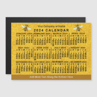 2024 Year Calendar Bee Honeycomb Apiary Custom