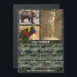 2024 Year Calendar Camouflage Add 3 Custom Photos Magnetic Invitation<br><div class="desc">This 2024 year, personalised monthly calendar magnet shows the days of the week for each month in white on a green and brown camouflage background. This is a simple, bold yearly calendar to help you conquer the new year. Always know what date it is and check the days of the...</div>