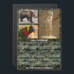 2024 Year Calendar Camouflage Add 3 Custom Photos Magnetic Invitation<br><div class="desc">This 2024 year, personalised monthly calendar magnet shows the days of the week for each month in white on a green and brown camouflage background. This is a simple, bold yearly calendar to help you conquer the new year. Always know what date it is and check the days of the...</div>