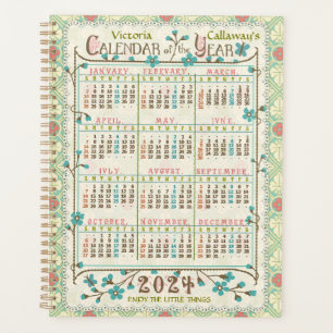 2024 Year Calendar Victorian Art Nouveau   Custom Planner
