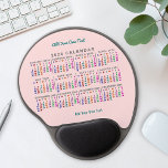 2024 Year Monthly Calendar Blush Pink Personalised Gel Mouse Pad<br><div class="desc">This 2024 year monthly calendar gel mousepad / mousemat shows the days of the week for each month in bright colours on a light, blush pink background. Each daily column is a different colour, making it easier to read. This is a bold yearly calendar mousepad to help you conquer the...</div>