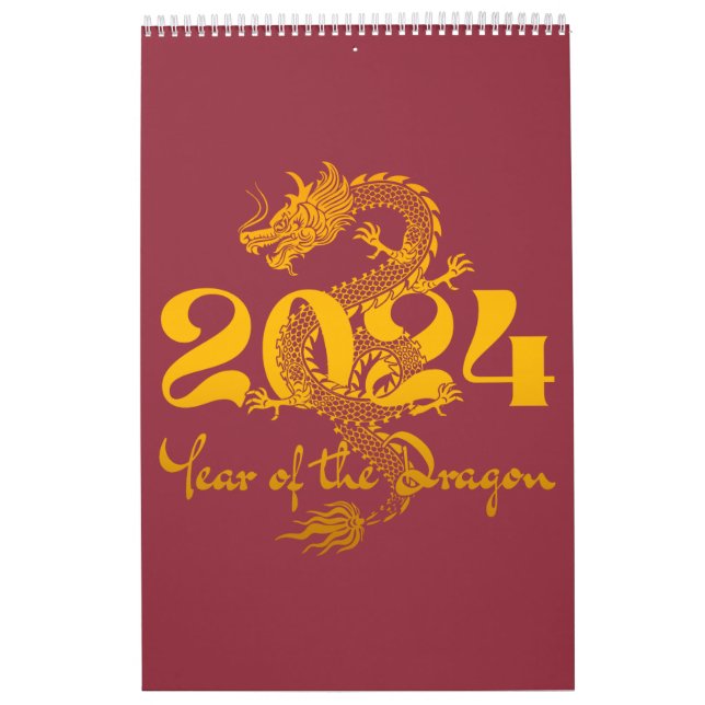 2024 Year of the Dragon Chinese New Year Calendar (Cover)