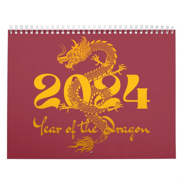 2024 Year of the Dragon Chinese New Year Calendar (Cover)