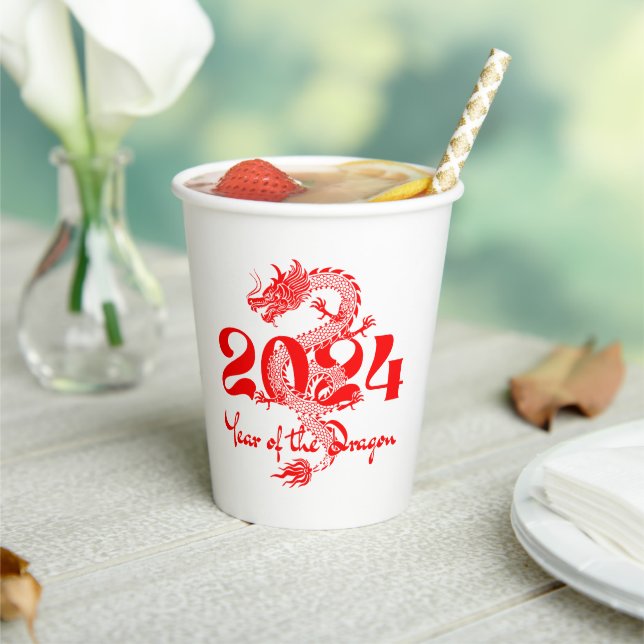 2024 Year of the Dragon Chinese New Year Paper Cups (Insitu)