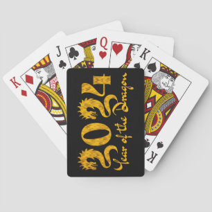 2024 YEAR OF THE DRAGON GOLD PLAYING CARDS