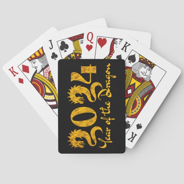 2024 YEAR OF THE DRAGON GOLD PLAYING CARDS (Back)