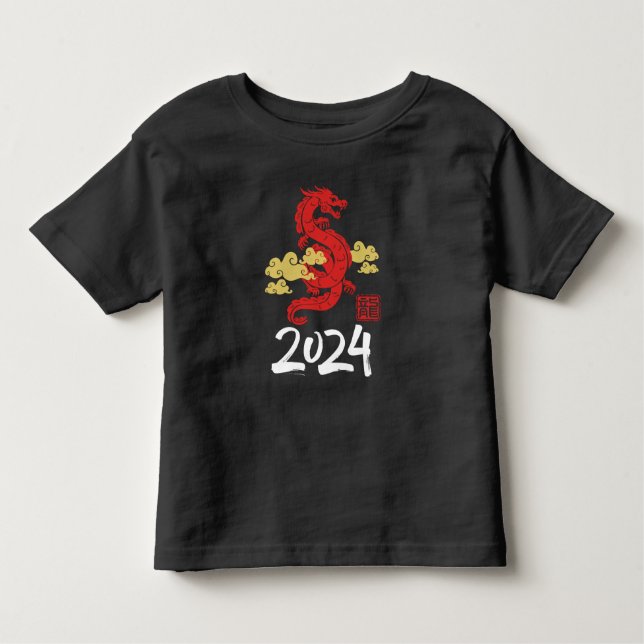 2024 Year of the Dragon Happy New Year Toddler T-Shirt (Front)