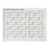 2024 Year Planner Family Name Office Calendar