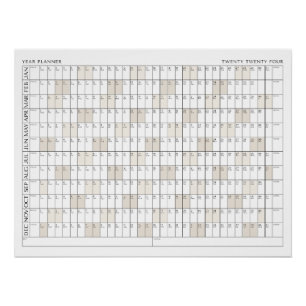 2024 Year Planner Office Organization Calendar Poster