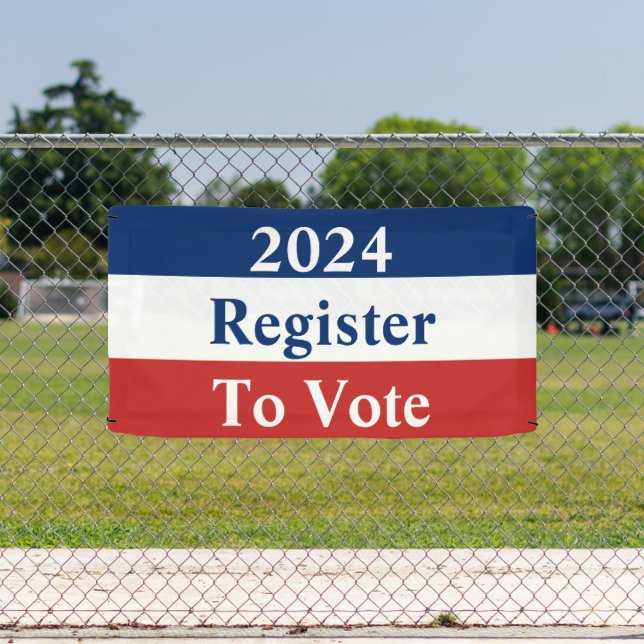 2024 Year Red White and Blue Register to Vote Banner (Insitu)