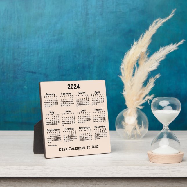 2024 Yellow Desk Calendar by Janz Plaque (Insitu)