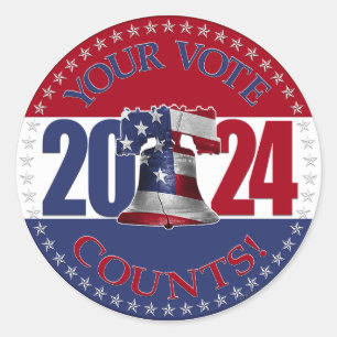 2024 Your Vote Counts Liberty Bell Classic Round Sticker