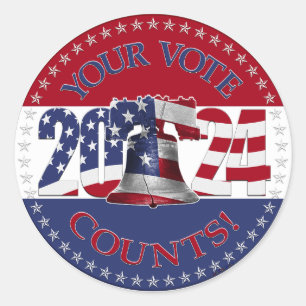 2024 Your Vote Counts Liberty Bell USA Flag Classic Round Sticker
