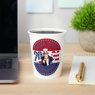 2024 Your Vote Counts Uncle Sam Paper Cups