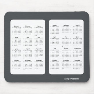 2025–2026 Black & White Calendar Mouse Pad