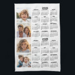 2025 2026 Calendar with 4 Photo Collage Tea Towel<br><div class="desc">A 4 photo collage with a 2025 and 2026 calendar. A fun item for the New Year. Add 4 square photos to this design. With a little bit of work, you can change the background colour and the calendar colour when you click on the customise option and choose different colours....</div>
