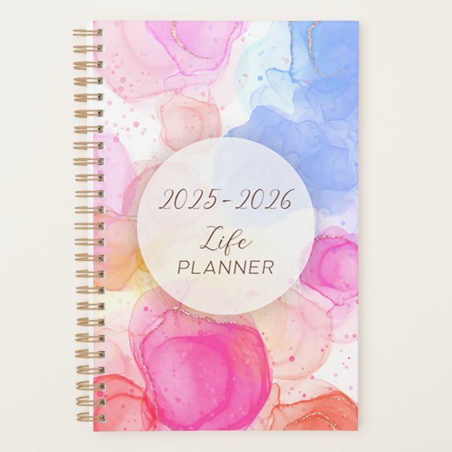 2025–2026 Life Planner – Watercolor Dreams (Front)