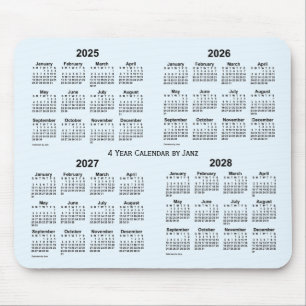 2025-2028 Alice Blue 4 Year Calendar by Janz Mouse Pad