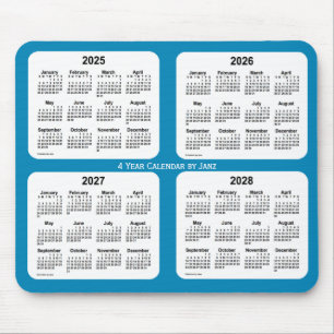 2025-2028 Steel Blue 4 Year Calendar by Janz Mouse Pad