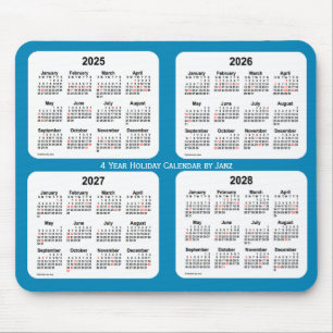 2025-2028 Steel Blue Holiday Calendar by Janz Mouse Pad