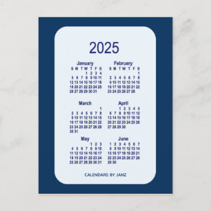 2025 Alice Blue 6 Month Mini Calendar by Janz Postcard