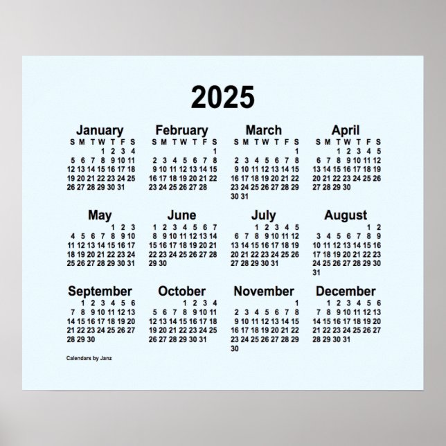 2025 Alice Blue Calendar by Janz Print (Front)
