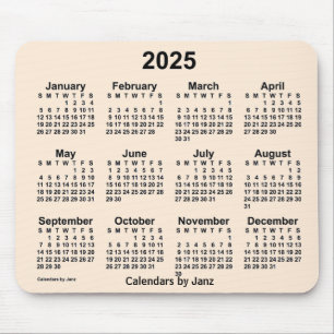 2025 Antique White Calendar by Janz Mouse Pad