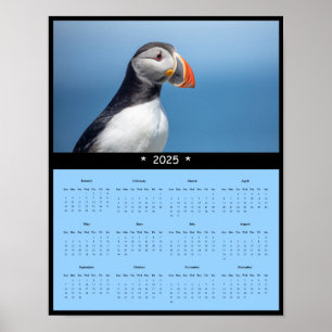 2025 Atlantic Puffin in Maine Wall Calendar Poster