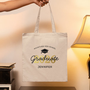 2025 Black Gold Graduate Gift Tote Bag