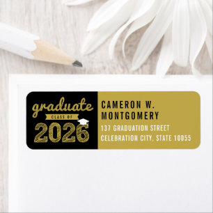 2025 Bold Gold Sketch Modern Graduation Address