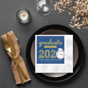 2025 Bold Gold Sketch Text Modern Graduation Party Napkin
