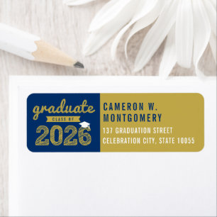 2025 Bold Sketch Modern Navy Graduation Address