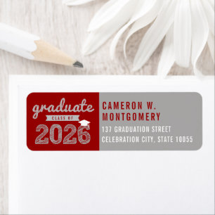 2025 Bold Sketch Modern Red Graduation Address
