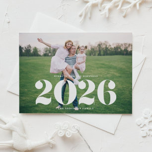 2025 Bold Typography Horizontal Photo New Year Holiday Card