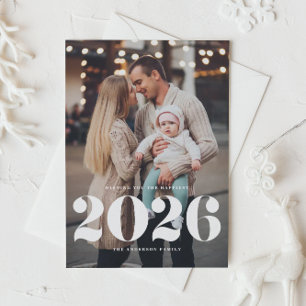2025 Bold Typography Vertical Photo New Year Holiday Postcard
