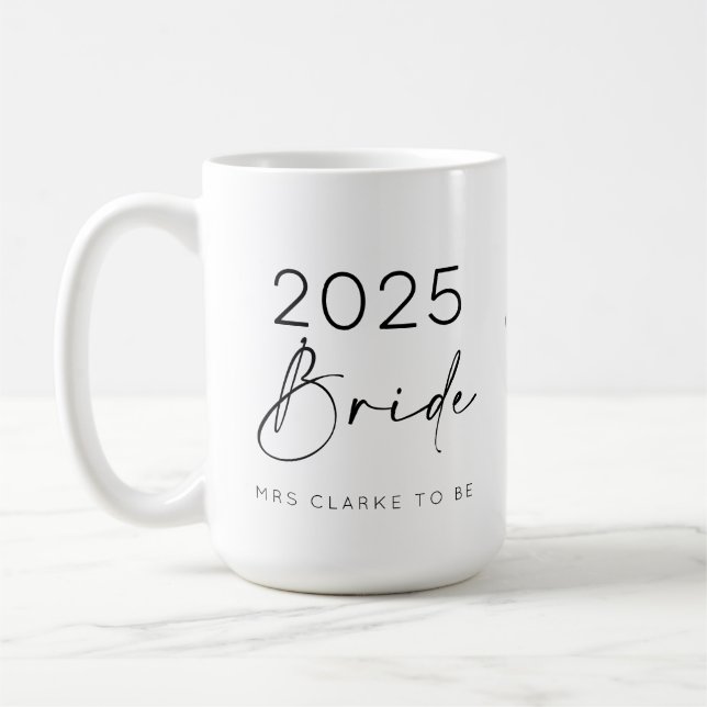 2025 Bride To Be Bridal Shower Engagement Coffee Mug (Left)