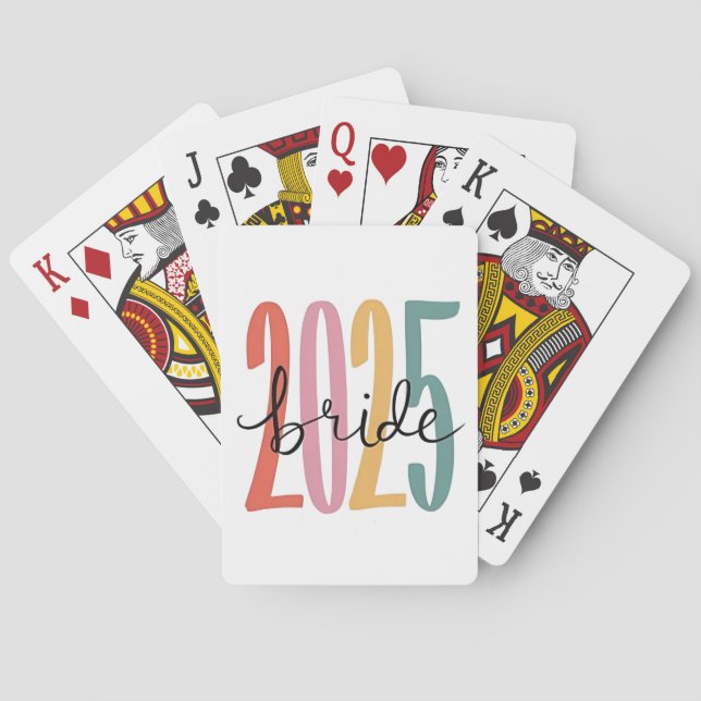 2025 bride  Wedding Announcement Marriage  Playing Cards (Back)