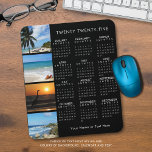 2025 Calendar 4 Photo Collage Personalised Colour Mouse Pad<br><div class="desc">Create your own personalised, custom colour 2025 calendar photo mouse pad utilising this easy-to-upload photo collage template with 4 pictures (keep the tropical beach images or replace with your own photos) and add a name or other custom text in your choice of font style and colour on an editable black...</div>