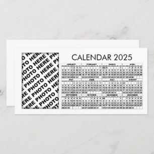 2025 Calendar Add 1 Vertical Photo Card