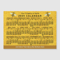 2025 Calendar Bee Honeycomb Custom Apiary Magnet