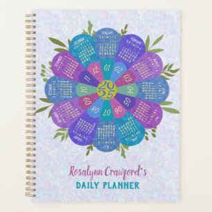 2025 Calendar Boho Purple Flower Custom Name Planner