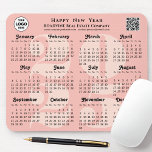 2025 Calendar Business Logo QR code Blush Pink Mouse Pad<br><div class="desc">2025 Calendar Business Logo, QR code Modern Blush Pink Minimalist Mouse Pad. All the texts are pre-arranged for you to personalise easily and quickly with your own details. Wish you all a Happy Holidays and an Amazing New Year! For many other card designs, please visit : (Business Holiday Cards) https://www.zazzle.com/collections/119095696689680604...</div>